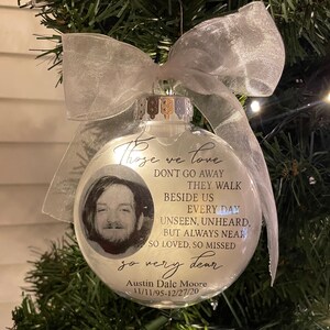 PERSONALIZED PHOTO MEMORIAL 4 Christmas Ornament-in Memory Of-loss of ...