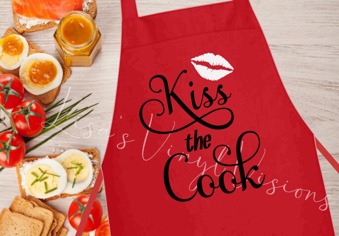KISS the COOK Lips Custom Apron Barbeque Grilling Cooking Baking Mother ...