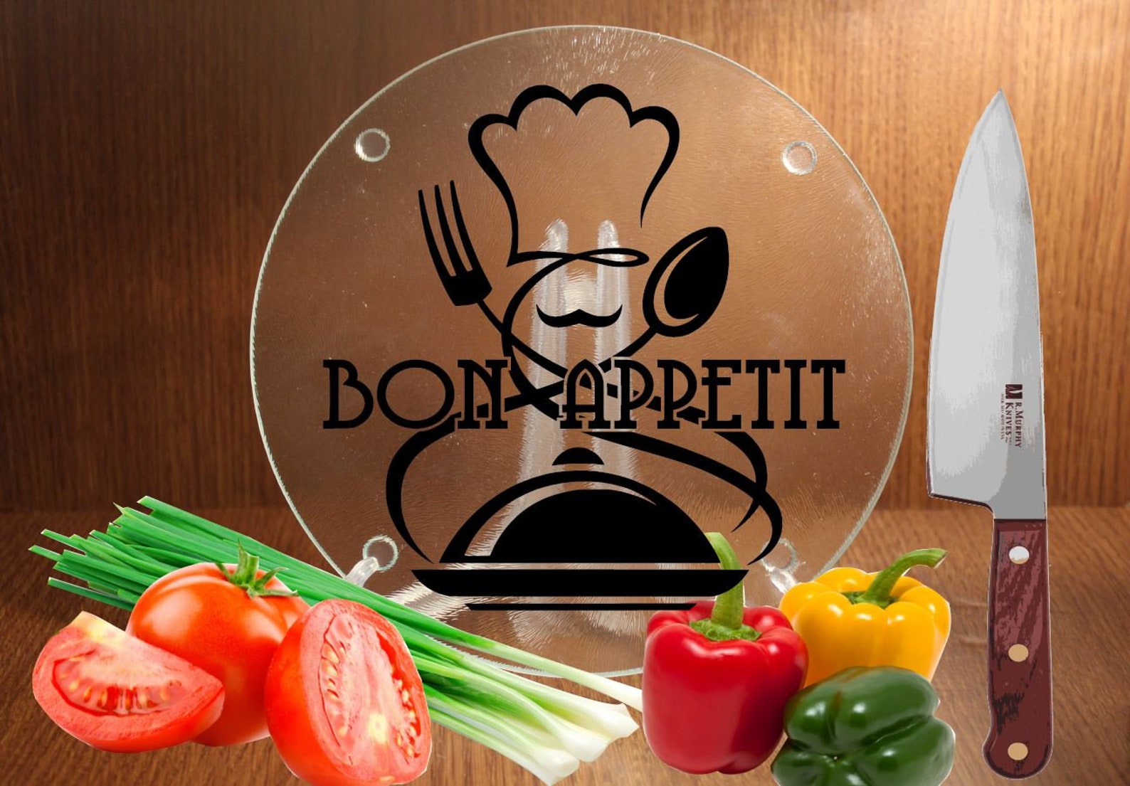 BON APPETIT 8 Glass Kitchen Home Decor Cutting Board you Etsy