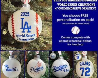 Personalized 2025 World Series Champions Ornament Commemorative Keepsake Shatterproof Christmas Glitter Ornament Unique Custom Dodgers Gift