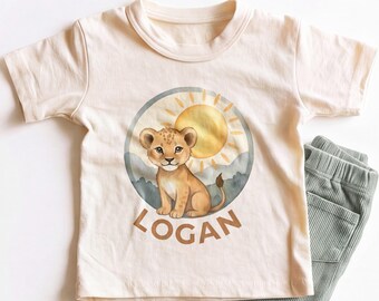Personalized Lion Cub Kids Shirt - Custom Safari Animal Name Toddler Tee