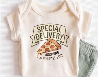Special Delivery Pizza Baby Onesies®   - Funny Pregnancy Announcement Bodysuit