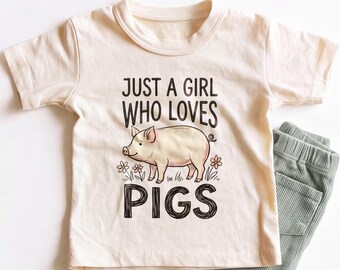 Just A Girl Who Loves Pigs Kids Shirt - Cute Pig Lover Toddler Tee