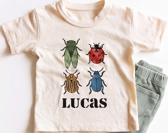 Personalized Bugs Kids Shirt - Custom Name Insect Lover Toddler Tee