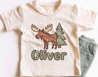 Personalized Moose Kids Shirt - Custom Camping Toddler Tee
