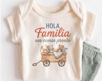 Hola Familia Nos Vemos Pronto Baby Onesies® - Cute Spanish Pregnancy Announcement Bodysuit