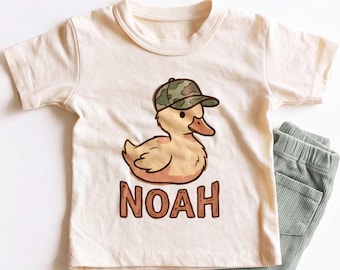 Personalized Duck Kids Shirt - Custom Name Camo Duck Toddler Tee