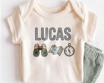 Personalized Adventure Explorer Baby Onesie - Custom Camping Outdoor Bodysuit