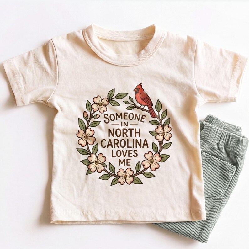 Someone In North Carolina Loves Me Baby Onesie - Cute NC Cardinal Floral Bodysuit bild 5