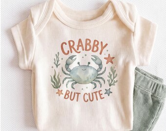 Crabby But Cute Baby Onesie - Funny Crab Ocean Bodysuit