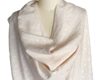 Gorgeous Champagne Gold Ivory Woven Fabric Lightweight  1 Yard Beautiful Drape Silk Hand Dots Lurex