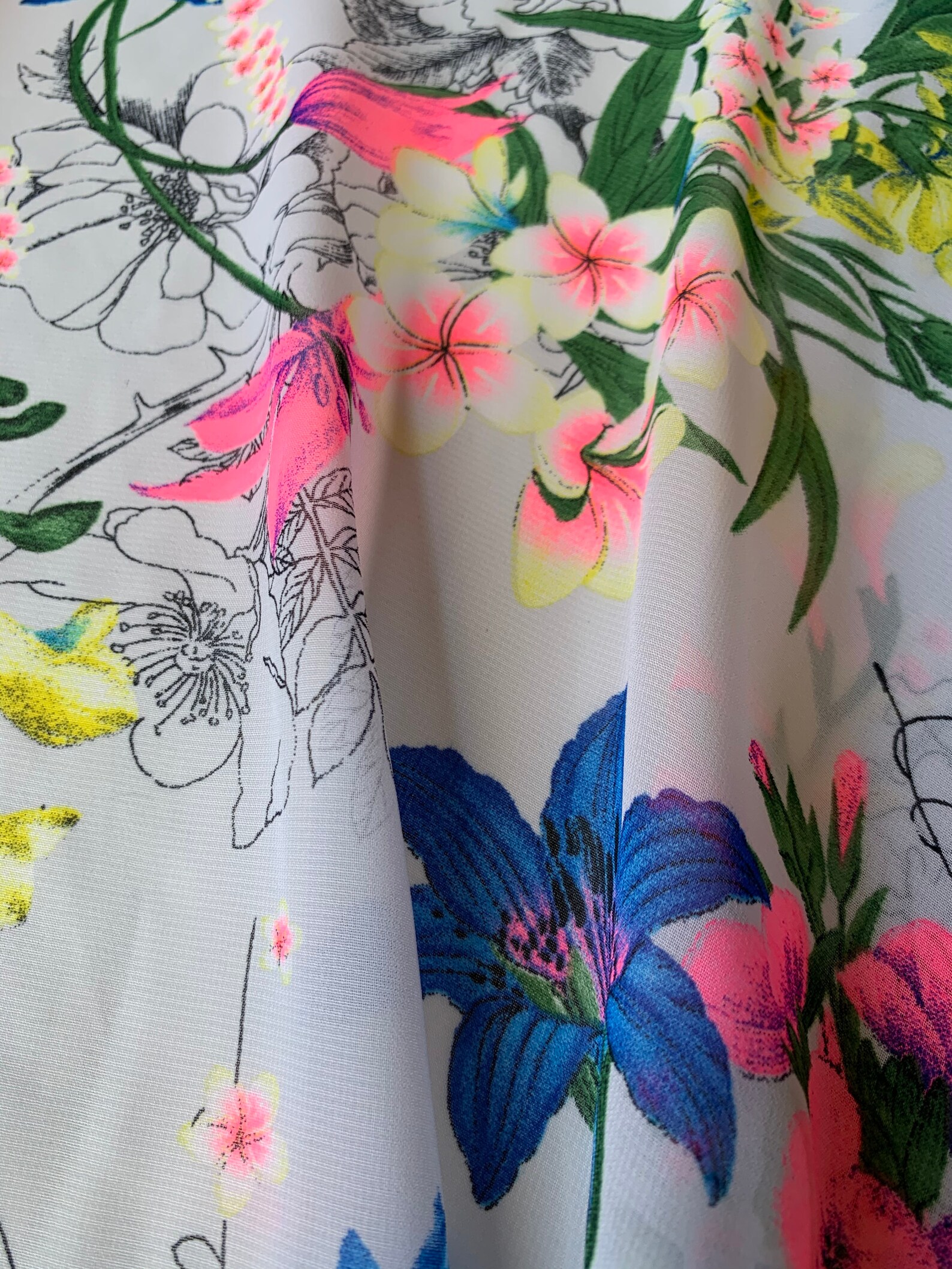 Stunning Floral Print Chiffon Dress Fabric by the Etsy