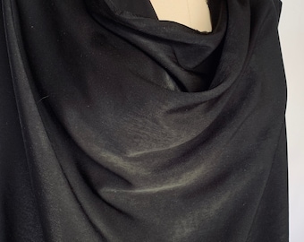 Beautiful Black Woven Dress Fabric 1 Yard Ultra Soft and Drapey Rose Skin