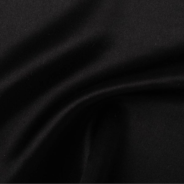 Delicious 100% Silk Charmeuse Black Fabric 1 Yard