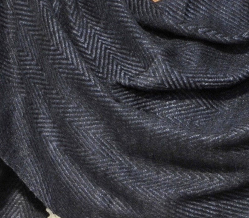 Black Ahimsa silk stole. Non-violent Tussah silk image 3