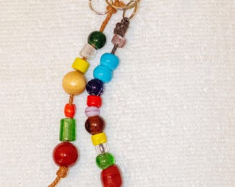 Colorful beaded puse/bag charm