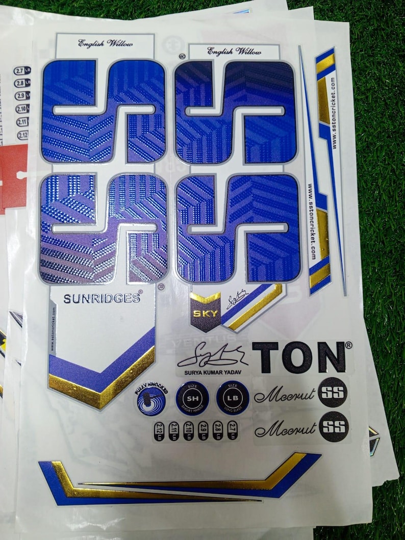 Ton Bat Sticker SS TON Cricket Bat Stickers – Full Set, Multiple Colors, Professional ...