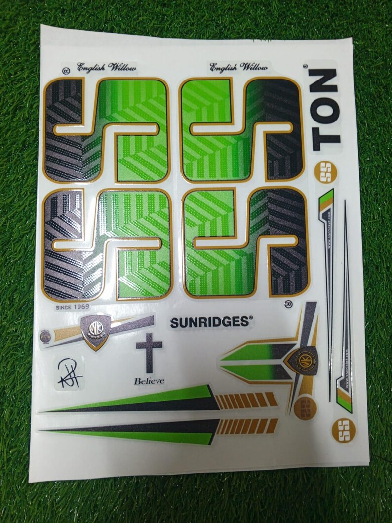 Ss Green Bat Sticker SS TON Cricket Bat Stickers – Full Set, Multiple Colors, Professional ...
