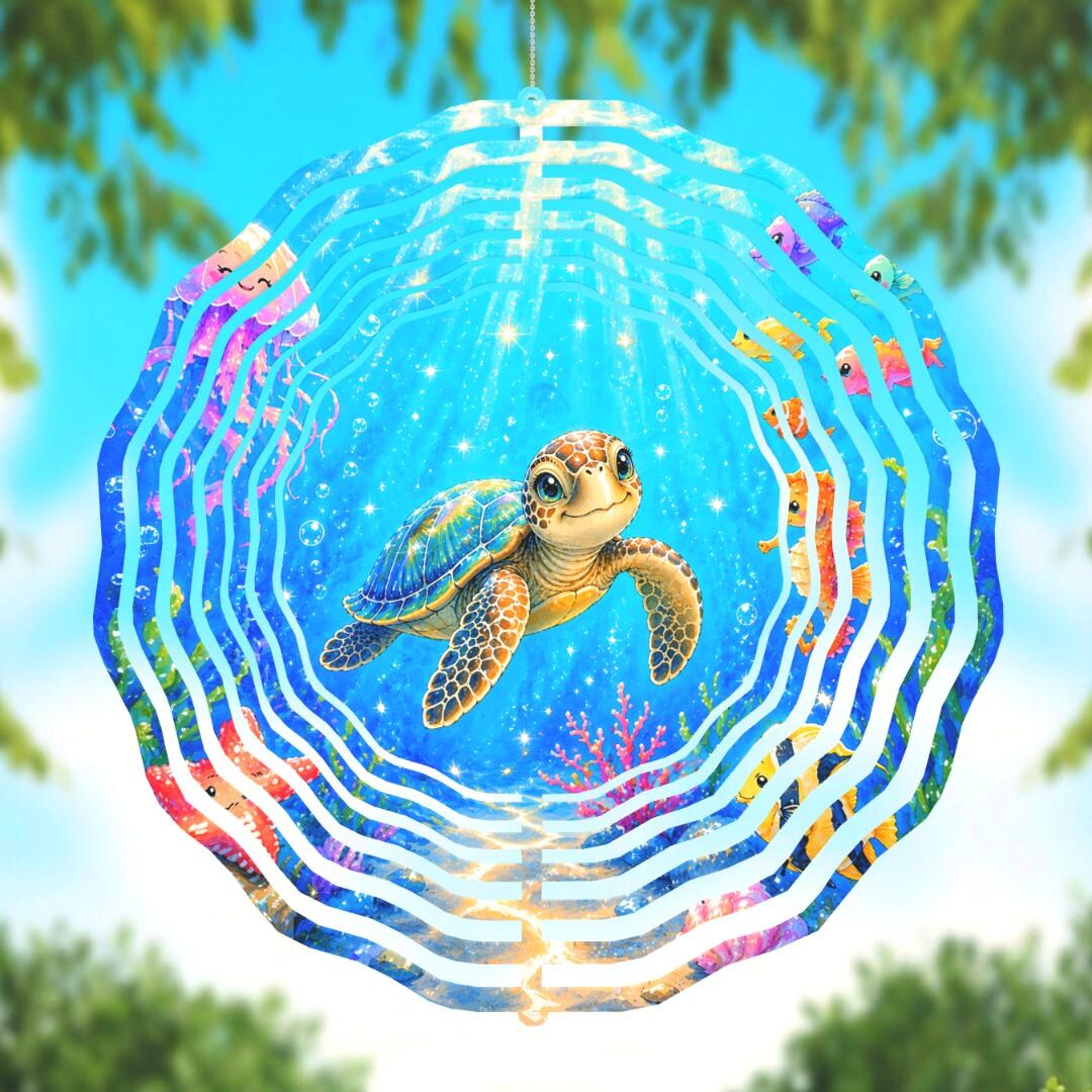 Sea Turtle Wind Spinner SVG | Ocean Turtle Digital Download | 3D Wind ...