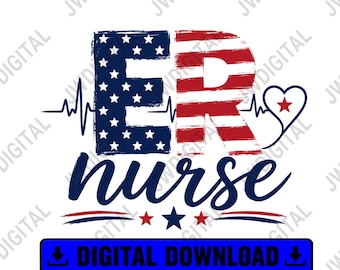 Infirmière des urgences PNG patriotique, conception de chemise d'infirmière de salle d'urgence, téléchargement de sublimation médicale de drapeau des Etats-Unis, 4 juillet