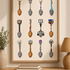Poster zum Thema chronische Krankheiten, Löffeltheorie-Kunst, Wanddekoration, Druckvorlage zur medizinischen Aufklärung, Digitaler Download