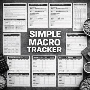 Macro Tracker Printable | Simple Calorie Counter PDF | Daily Nutrition Log | No App Needed Meal Planner image 2