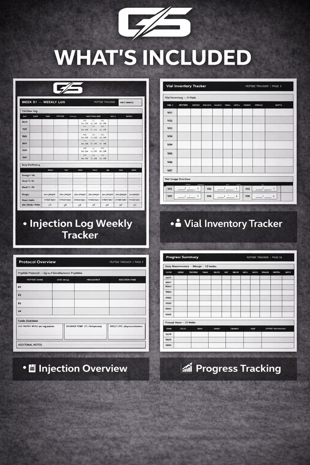 Peptide Tracker PDF | Protocol Log & Cycle Journal | Injection Log ...