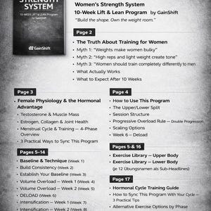 Women's Strength Training Plan PDF | 10-Week Lift & Lean Program | Female Gym Workout | Barbell Training for Women image 2