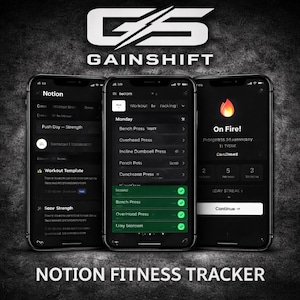 Notion Fitness Tracker Template | 12 Week Workout Planner | Interactive Gym System | Macro Dashboard Digital image 1