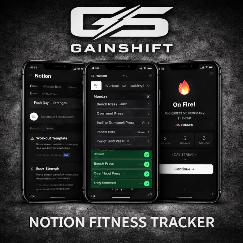 Notion Fitness Tracker Template | 12 Week Workout Planner | Interactive Gym System | Macro Dashboard Digital image 1