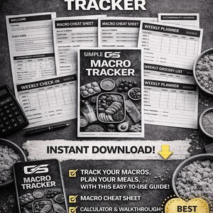 Macro Tracker Printable | Simple Calorie Counter PDF | Daily Nutrition Log | No App Needed Meal Planner image 10