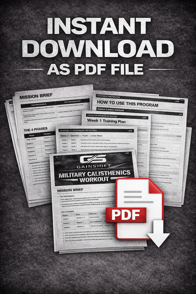 Militärische Calisthenics Workout-Plan PDF | 8-Wochen Eigengewicht Trainingsprogramm | Army Fitness-Plan | Kein Geräte-Training Bild 4