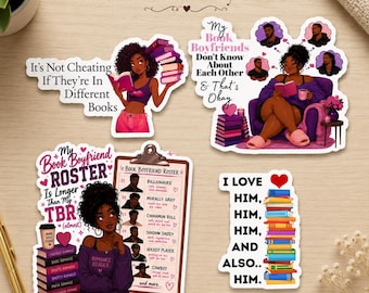 PREORDER: Black Romance Fictional Men Only Bookish Stickers | Waterproof Kindle Sticker | Book Lover Decal | Book Merch | Black Girl Reading