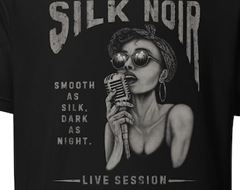 Silk Noir Blues Singer Shirt – Retro Jazz Vocalist, Soul Music Tee