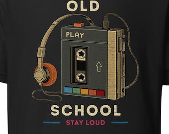 Old School Cassette Player Shirt, Retro 80s 90s Music Tee, Vintage Audio Stay Loud