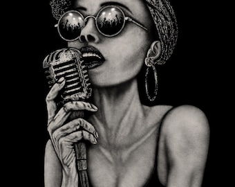 Retro Soul Singer Graphic Tee, Vintage Style Vocalist T-Shirt, Pin Up Music Aesthetic Apparel, Rockabilly Singer Gift for Music Lovers