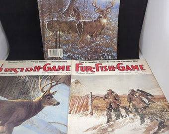 3 Fur-Fish-Game Harding's Magazines 1986