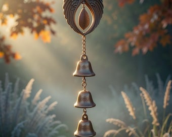 金属製ウィンドチャイム、錬鉄製ガーデンベル、屋外吊り下げ装飾品、庭の装飾品、女性へのウィンドチャイム記念ギフト、ユニークなパティオベル