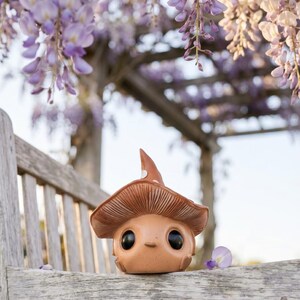 Mushroom Elf Statue, Whimsical Garden Decor, Resin Mushroom Man Figurine, Fairy Garden Accessory, Outdoor Yard Art, Grumpy Plant Pot Decor