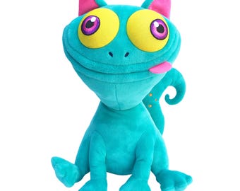 Fantasy Creature Plush, Meowzer (Cat-Lizard Hybrid), Whimsical Stuffed Animals, Quirky Gift Idea, Weird Plush, Cute Cryptid, Fantasy Plushie