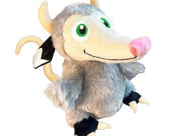 Cute Stuffed Animal, Figley (Opossum-Cow-Bird Hybrid), Possum Stuffed Animal, Fantasy Plush, Whimsical Plush, Opossum Stuffed Animal