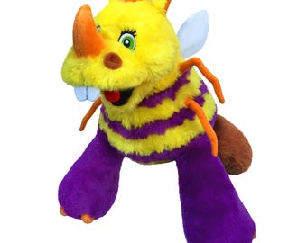 Rhumbler Rhino-Bee-Beaver Plush, Weird Stuffed Animal & Bee Plush