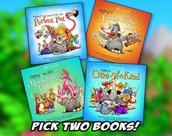 Children’s Picture Book Set, Choose 2 Quirky Mutasia Stories, Signed Hardcover Books