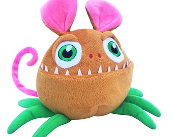 Nib Piranha-Mouse-Spider Plush, Weird Stuffed Animal & Quirky Hybrid Creature