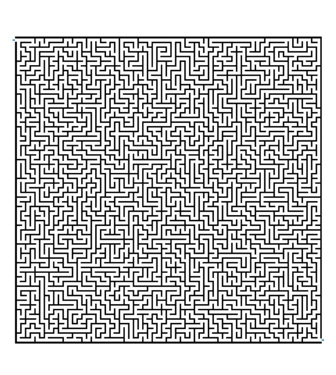Printable Expert Maze Puzzles — 5 Extreme Hourglass-shaped Mazes for ...