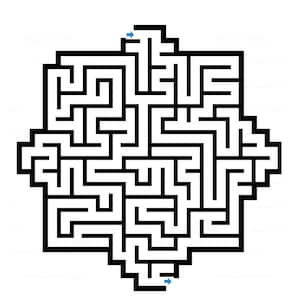 Printable Maze Puzzles for Kids — 16 Easy Square Mazes with Entry & Exit Arrows — Instant PDF Download