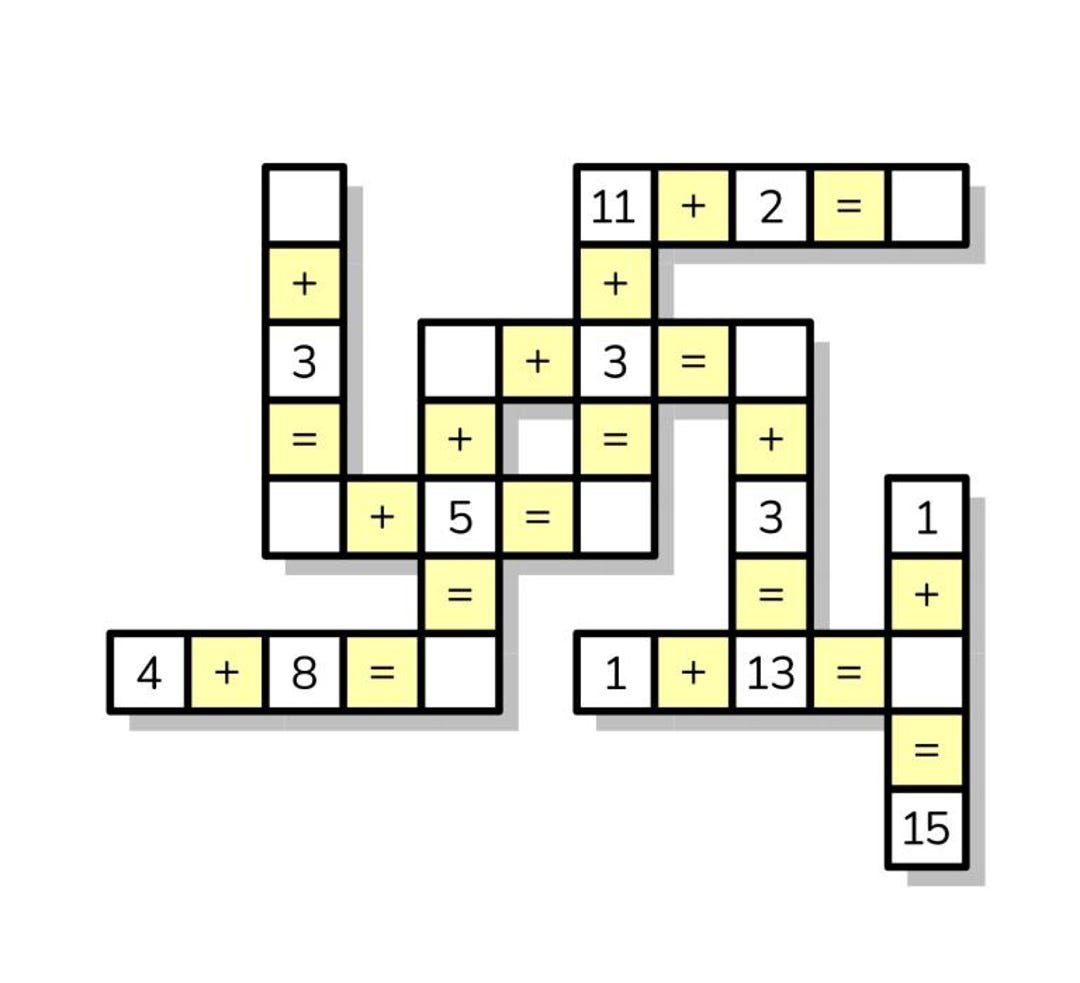 Printable Math Crossword Puzzles for Kids — 7 Easy Addition