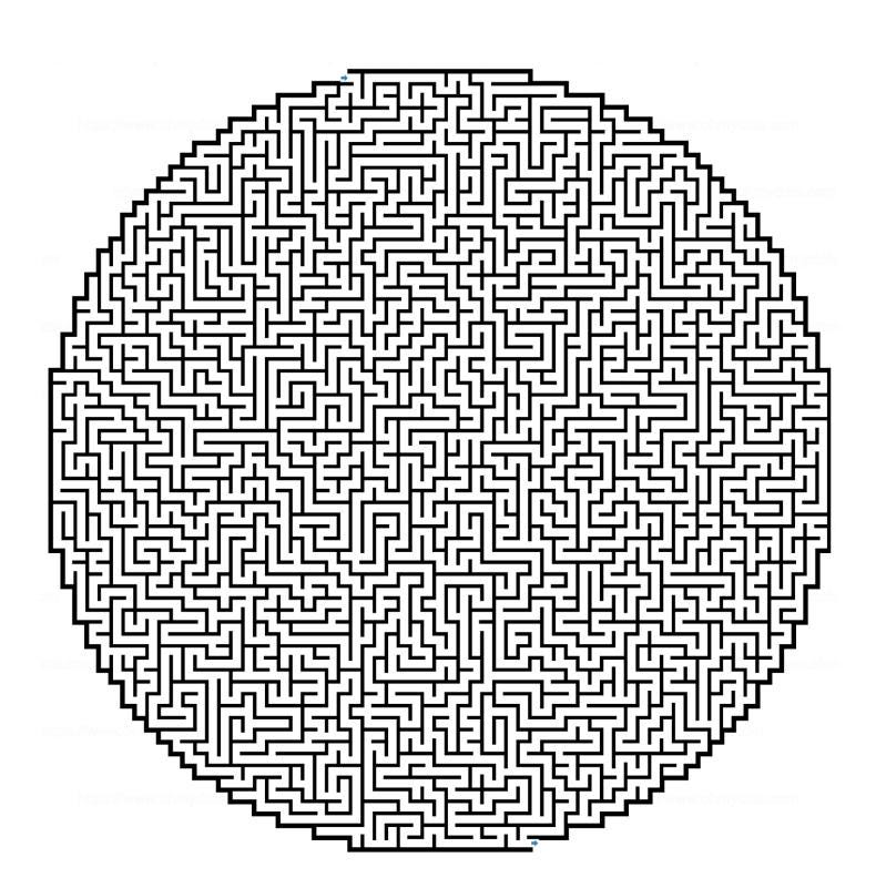 Printable Expert Maze Puzzles — 5 Extreme Hourglass-shaped Mazes for ...