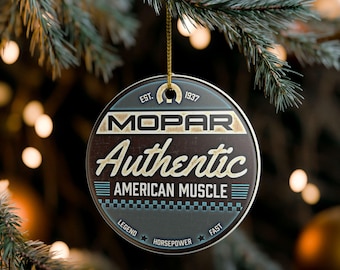 Mopar Authentic Ornament | Ceramic Round Car Logo Decoration /Garage Decor/Retro/Mechanic Gift/Fathers Day/Man Cave