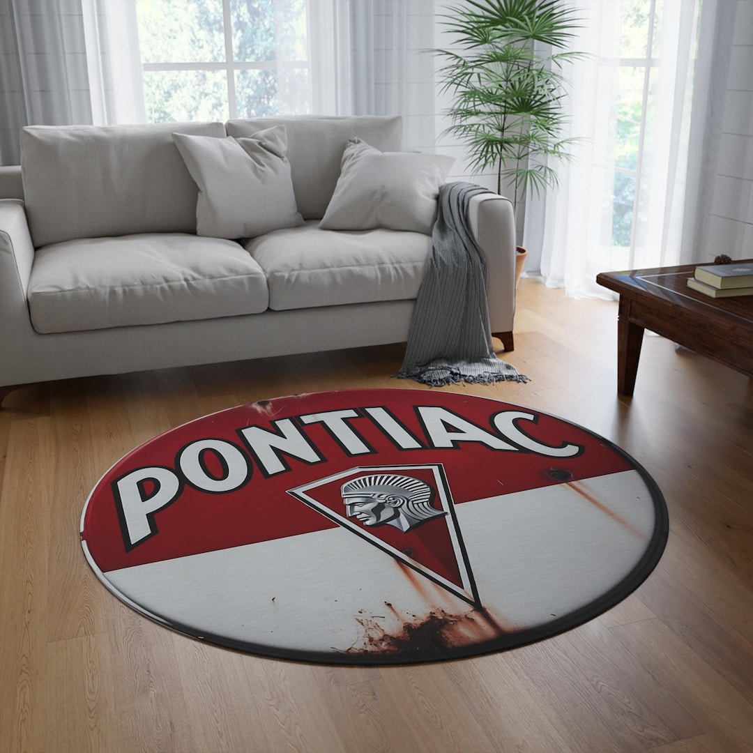 Pontiac Rug Pontiac Vintage Emblem Rug | Round Logo Floor Mat /garage Decor/retro ...